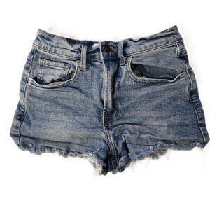 RSQ Blue Denim Cut Off Jean Shorts Women's Juniors Size 23 XS Distressed